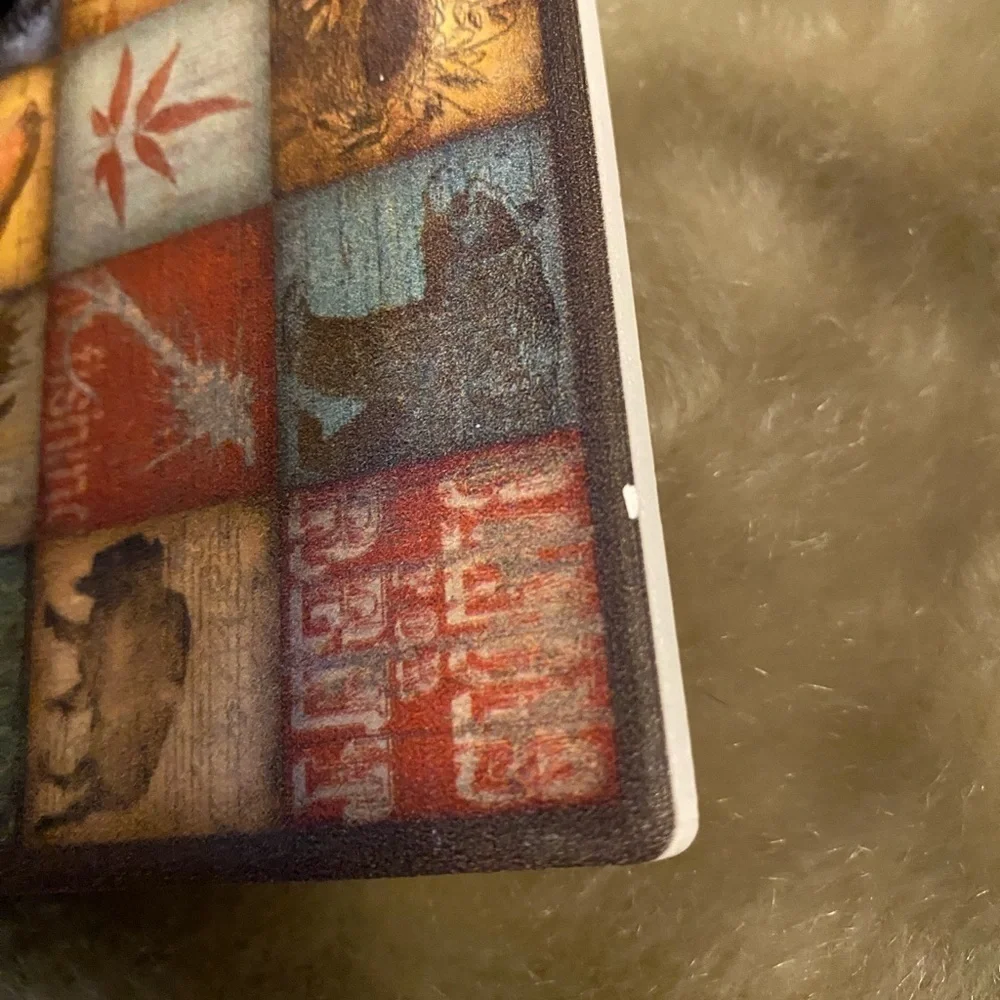 Lodge 16 Patch coasters by Stephanie Marrott ceramic tiles with cork backing #16